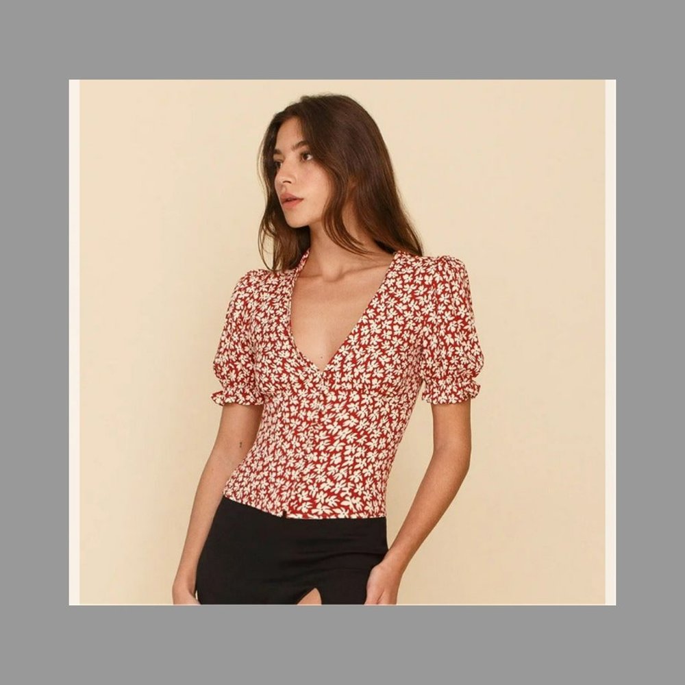 NWT Reformation Deville Blouse Sz 4